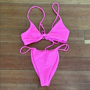 Skatie Bikini Set in Hot Pink Size XS Top & S Bottom